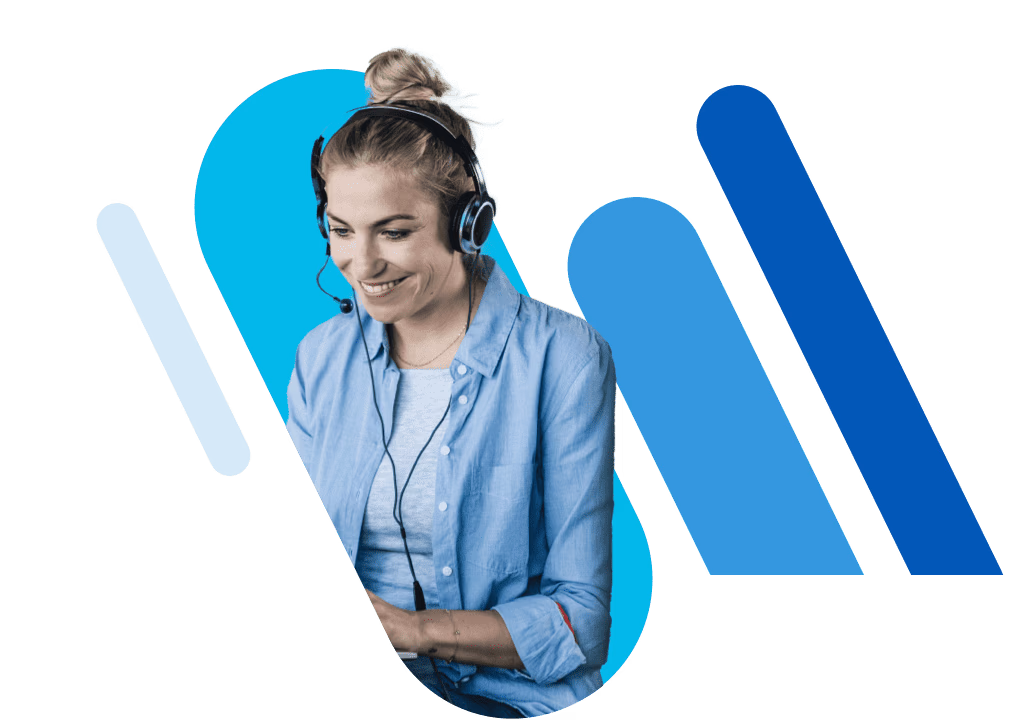 smiling woman with headset